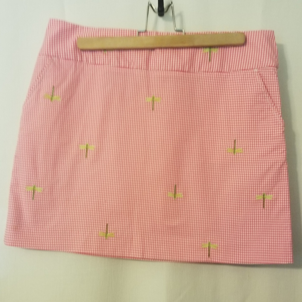 J. Crew Skirt Pink Dragonfly Skirt SZ 8